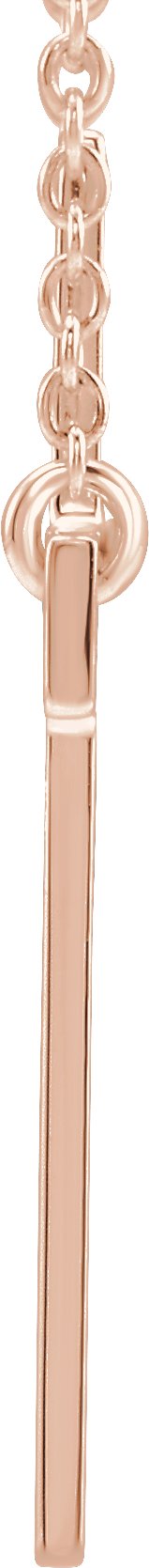 14K Gold Cross Necklace - Rose Gold - view 2