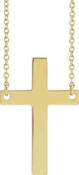 14K Gold Cross Necklace - Yellow Gold
