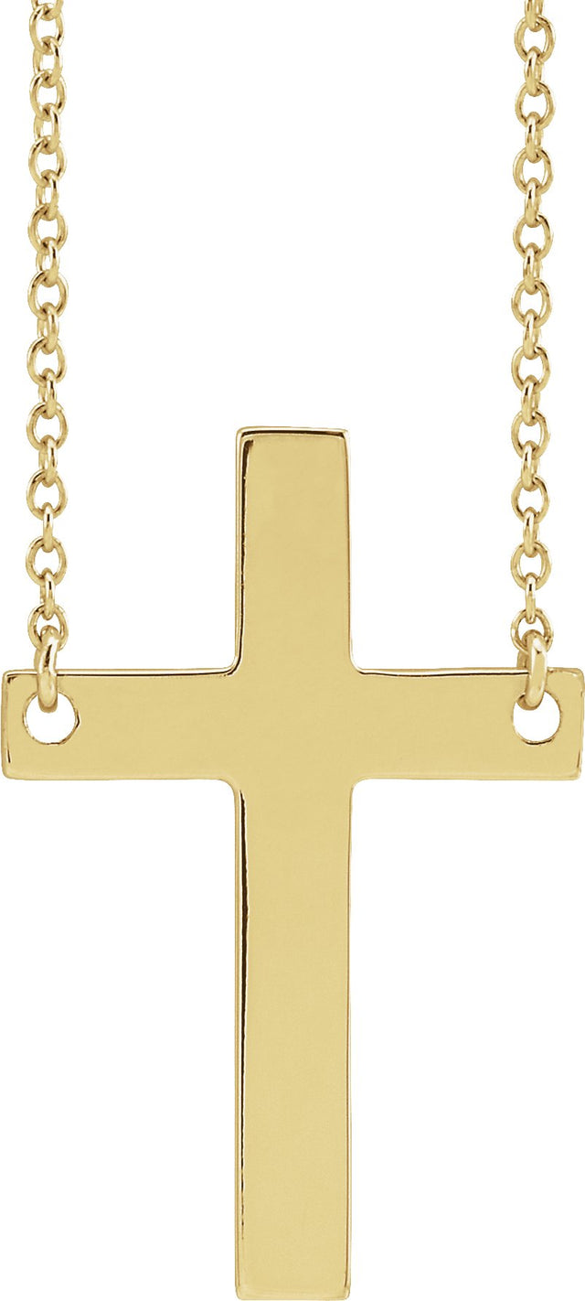 14K Gold Cross Necklace - Yellow Gold