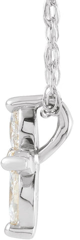14K Gold Cross Necklace or Pendant - White Gold - view 5