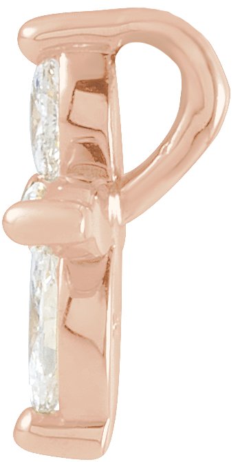 14K Gold Cross Necklace or Pendant - Rose Gold - view 5