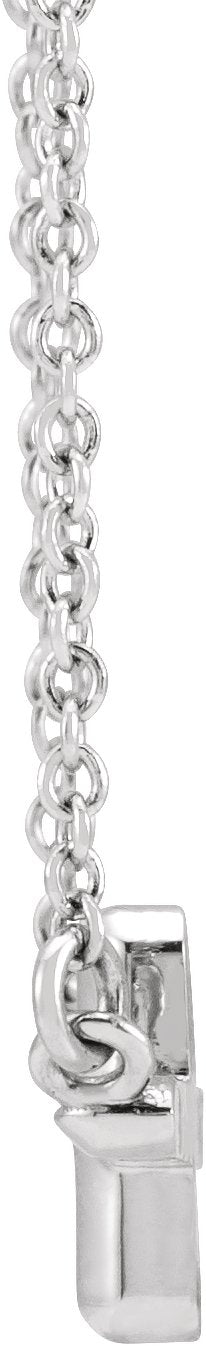 Platinum Sideways Cross Necklace – 11x7mm - view 2