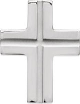 14K Gold Grooved Cross Pendant – 26.5x20.5mm - White Gold