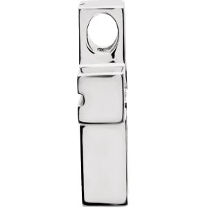 14K Gold Grooved Cross Pendant – 26.5x20.5mm - White Gold - view 2