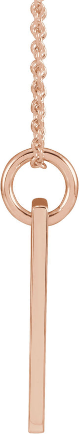14K Gold Round Natural Alexandrite Accented Cross Bar Necklace or Pendant - Rose Gold - view 6