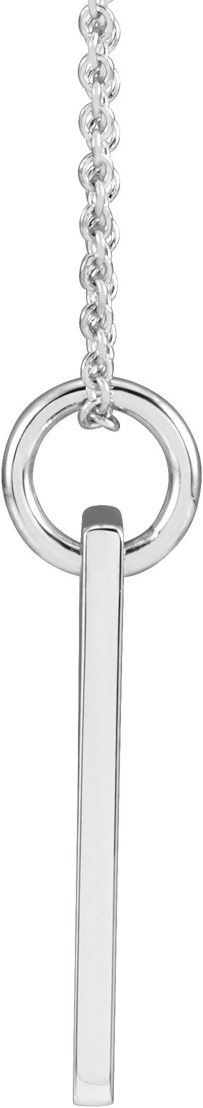14K Gold Round Natural Mozambique Garnet Accented Cross Bar Necklace or Pendant - White Gold - view 6