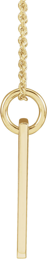 14K Gold Round Natural Blue Zircon Accented Cross Bar Necklace or Pendant - Yellow Gold - view 6