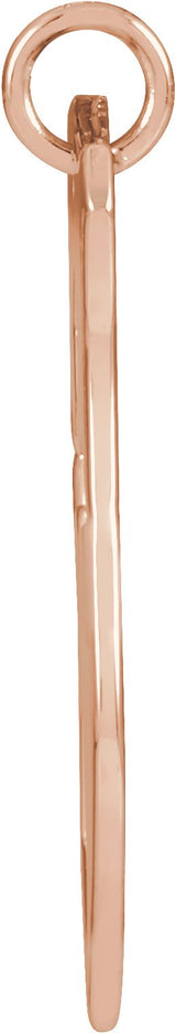 14K Gold Pierced Cross Shield Necklace or Pendant - Rose Gold - view 4