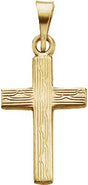 14K Gold Cross Pendant – 17x10mm
