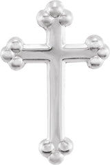 14K Gold Cross Lapel Pin – 14x9mm - White Gold
