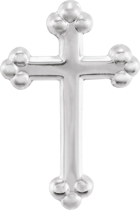 14K Gold Cross Lapel Pin – 14x9mm - White Gold