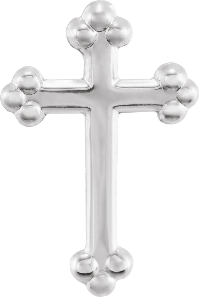 14K Gold Cross Lapel Pin – 14x9mm - White Gold