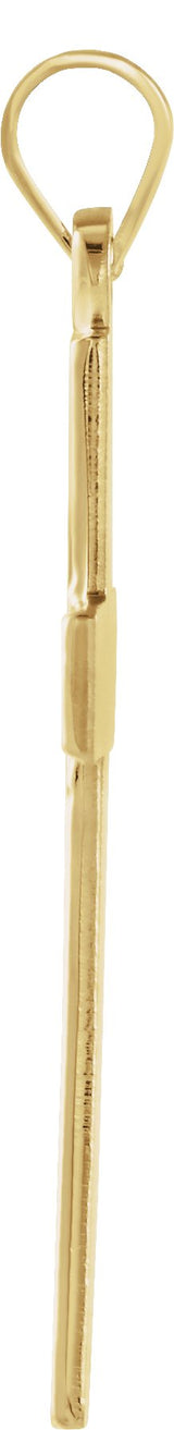 14K Gold Cross Pendant – 24x15mm - Yellow Gold - view 2