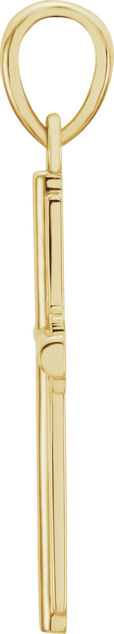 14K Gold Cross Necklace or Pendant – 25.1x12.5mm - Yellow Gold - view 2