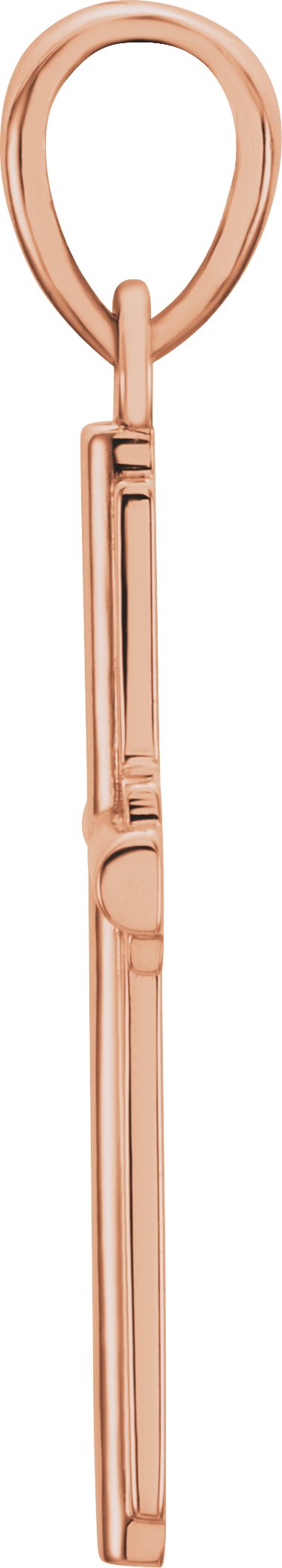 14K Gold Cross Necklace or Pendant – 25.1x12.5mm - Rose Gold - view 2