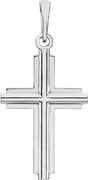 Platinum Cross Necklace or Pendant – 25.1x12.5mm