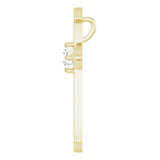 14K Gold Round Natural Diamond Accented Cross Pendant – up to 1/10 CTW - Yellow Gold - view 6