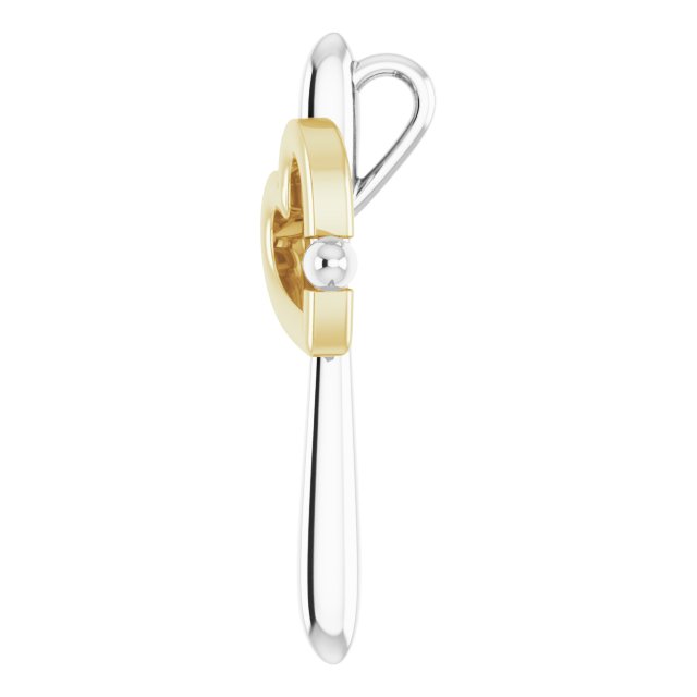 14K Gold Cross with Heart Pendant - Two-Tone - view 3