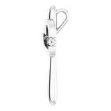 14K Gold Cross with Heart Pendant - White Gold - view 3