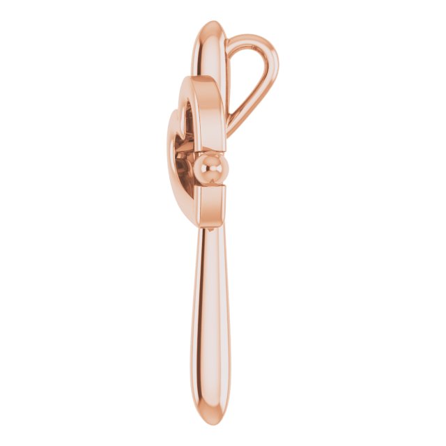 14K Gold Cross with Heart Pendant - Rose Gold - view 3