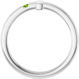 14K Gold Round Natural Peridot Youth Sideways Cross Ring - White Gold - view 10