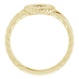 14K Gold Round Natural Diamond Cross Ring – 0.9mm Stones - Yellow Gold - view 7