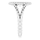 14K Gold Round Natural Diamond Cross Ring – 0.9mm Stones - White Gold - view 9