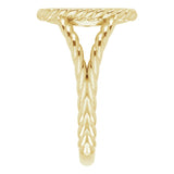14K Gold Round Natural Diamond Cross Ring – 0.9mm Stones - Yellow Gold - view 9