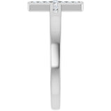 Platinum Round Natural Diamond Sideways Cross Ring - view 14