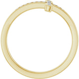 14K Gold Round Lab-Grown Diamond Sideways Cross Ring – 1.7mm Stones - Yellow Gold - view 12