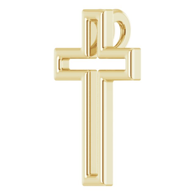 14K Gold Open Cross Necklace - Yellow Gold - view 2