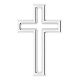 14K Gold Open Cross Necklace - White Gold