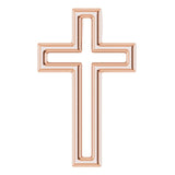 14K Gold Open Cross Necklace - Rose Gold