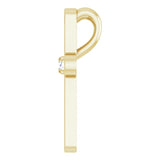14K Gold Round Natural Diamond Sculptural Solitaire Cross Pendant - Yellow Gold - view 6