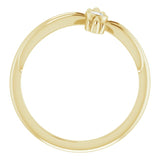 14K Gold Round Natural White Sapphire Sideways Cross Ring - Yellow Gold - view 7