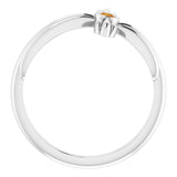 14K Gold Round Natural Citrine Sideways Cross Ring – 2.5mm Stones - White Gold - view 7