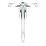 Platinum Round Natural Alexandrite Sideways Cross Ring – 2.5mm Stones - view 9