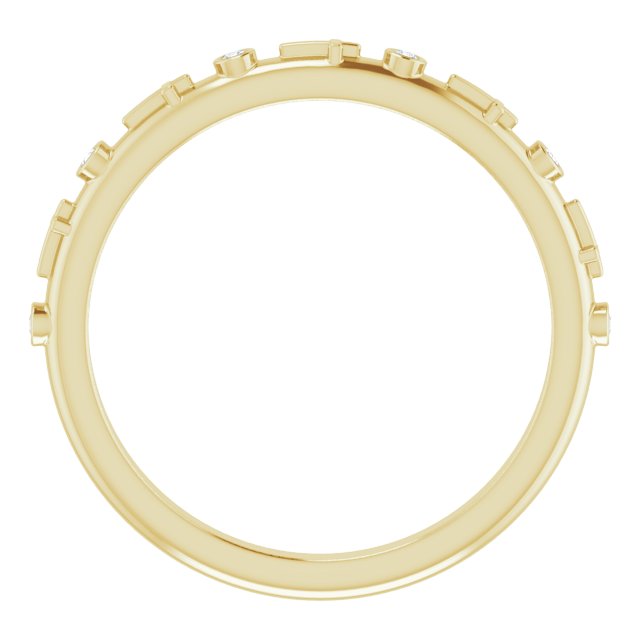 14K Gold Round Natural Diamond Bezel-Set Cross Ring - Yellow Gold - view 7
