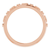 14K Gold Round Natural Diamond Bezel-Set Cross Ring - Rose Gold - view 7