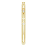14K Gold Round Natural Diamond Bezel-Set Cross Ring - Yellow Gold - view 9