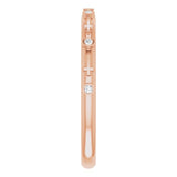 14K Gold Round Natural Diamond Bezel-Set Cross Ring - Rose Gold - view 9