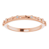 14K Gold Round Natural Diamond Bezel-Set Cross Ring - Rose Gold - view 8