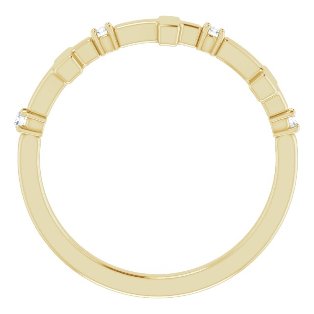 14K Gold Round Natural Diamond Accented Cross Ring – 1.5mm Stones - Yellow Gold - view 7