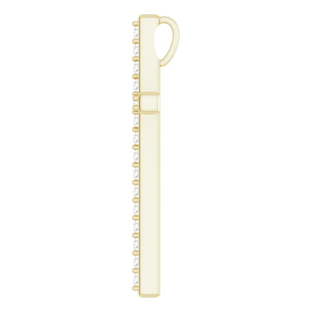 14K Gold Round Natural Diamond Cross Pendant – 31.1x21.6mm - Yellow Gold - view 6