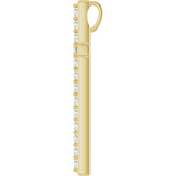 14K Gold Round Natural Diamond Cross Pendant – 31.1x21.6mm - Yellow Gold - view 6