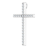 14K Gold Round Natural Diamond Cross Pendant – 31.1x21.6mm - White Gold - view 6