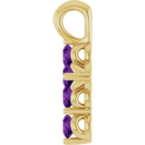 14K Gold Round Natural Amethyst Accented Cross Necklace or Pendant - Yellow Gold - view 9