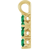 14K Gold Round Natural Emerald Accented Cross Necklace or Pendant - Yellow Gold - view 8