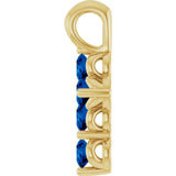 14K Gold Round Lab-Grown Blue Sapphire Accented Cross Necklace or Pendant - Yellow Gold - view 8