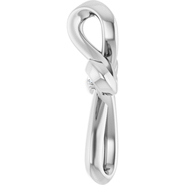Platinum Round Natural Diamond Solitaire Cross Necklace or Pendant - view 6